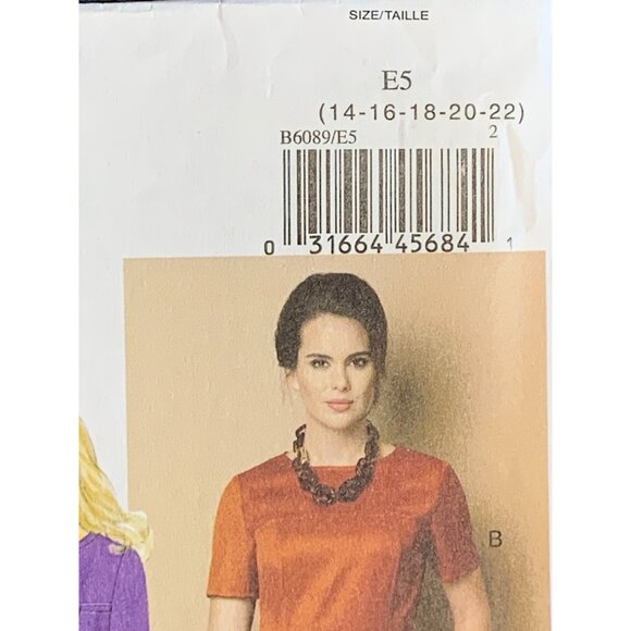 Butterick Misses Dress Sewing Pattern Sz 14-22 B6089 - Uncut - Picture 2 of 4